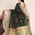 black chanderi printed saree with blouse