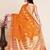orange chanderi printed saree with blouse