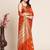 peach chanderi printed saree with blouse
