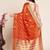 peach chanderi printed saree with blouse