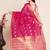 pink chanderi printed saree with blouse