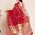 red chanderi printed saree with blouse