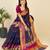 blue chanderi printed saree with blouse