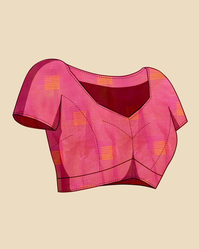 green chanderi printed saree with blouse