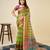 green chanderi printed saree with blouse