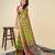 green chanderi printed saree with blouse