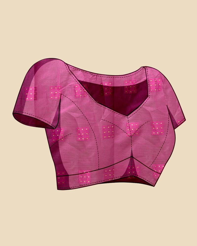 green chanderi printed saree with blouse