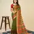 parrot green chanderi printed saree with blouse