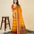 yellow chanderi printed saree with blouse