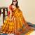 yellow chanderi printed saree with blouse