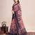 light pink linen printed saree with blouse