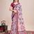 multicolor linen printed saree with blouse