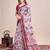 multicolor linen printed saree with blouse