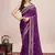 purple silk blend blend printed saree with blouse