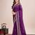 purple silk blend blend printed saree with blouse