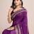 purple silk blend blend printed saree with blouse