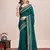 teal silk blend blend printed saree with blouse