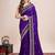violet silk blend blend printed saree with blouse