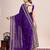 violet silk blend blend printed saree with blouse