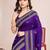 violet silk blend blend printed saree with blouse