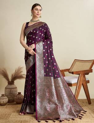 pink satin printed saree with blouse 1