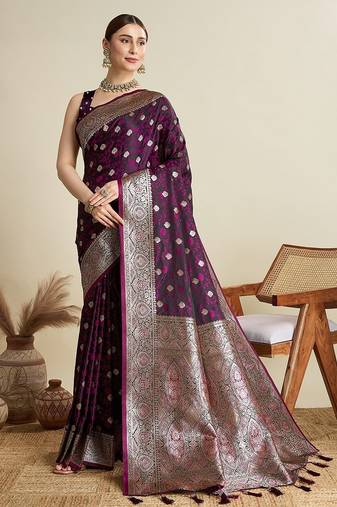 pink satin printed saree with blouse