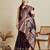 wine satin printed saree with blouse