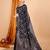 black silk blend printed saree with blouse