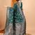 green silk blend printed saree with blouse