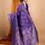 violet silk blend printed saree with blouse