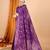 wine silk blend printed saree with blouse