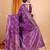 wine silk blend printed saree with blouse