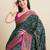 green silk blend blend printed saree with blouse
