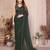 dark green georgette silk kaju patta pattern saree with foil print banglory blouse & pallu latkan – rich tone color