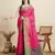 pink silk blend blend printed saree with blouse