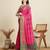 pink silk blend blend printed saree with blouse