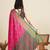 pink silk blend blend printed saree with blouse