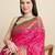 pink silk blend blend printed saree with blouse