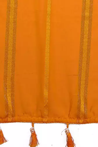 yellow georgette silk blend kaju patta pattern saree with foil print banglory blouse & pallu latkan  rich tone color