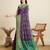purple silk blend blend printed saree with blouse