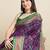 purple silk blend blend printed saree with blouse