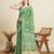 parrot green cotton printed saree with blouse
