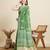 parrot green cotton printed saree with blouse