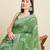 parrot green cotton printed saree with blouse