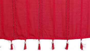 red georgette silk blend kaju patta pattern saree with foil print banglory blouse & pallu latkan  rich tone color 5