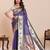 violet silk blend printed saree with blouse