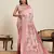 pink silk blend blend printed saree with blouse