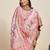 pink silk blend blend printed saree with blouse