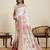 white silk blend blend printed saree with blouse