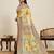 yellow silk blend blend printed saree with blouse